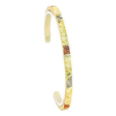 Open cuff bangle tri - color gold plated bracelet 6 bangles