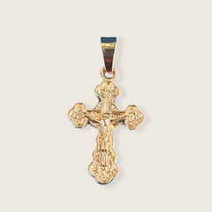 Orthodox filigree gold tone cross 18kts of plated charms