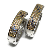 Oval cz silver plated hoops earrings earrings