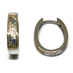 Oval cz silver plated hoops earrings earrings