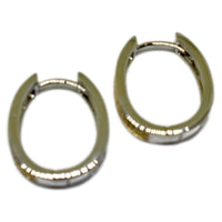 Oval cz silver plated hoops earrings earrings