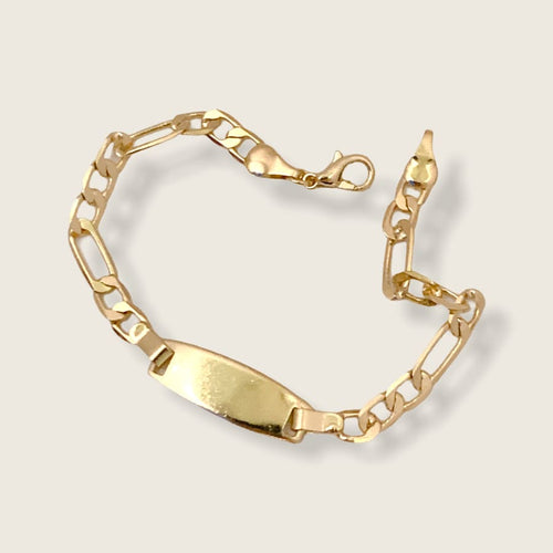 Oval kid’s id plate 18k of gold plated bracelet bracelets