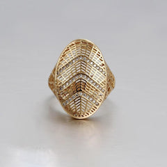 Oval shape spirals 18kts of gold plated ring 7 rings