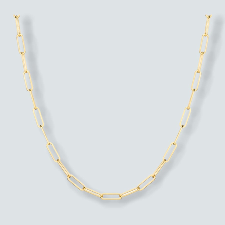 Paper clip 18k of gold plated chain