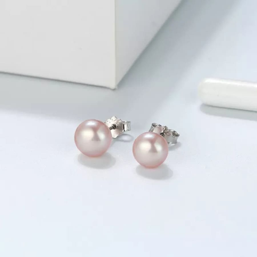 Pearls studs with sterling silver post earrings earrings