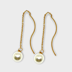 Pearls threaders 18k of gold plated earrings earrings