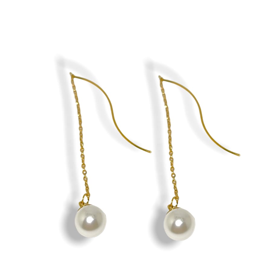 Pearls threaders 18k of gold plated earrings earrings