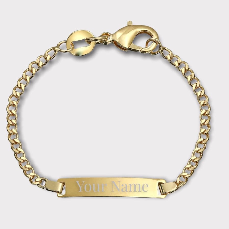 Personalized figaro id bracelet 18kts of gold plated 6 kids size bracelets