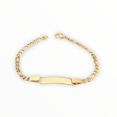 Personalized figaro id bracelet 18kts of gold plated bracelet 7’ / engraved bracelets