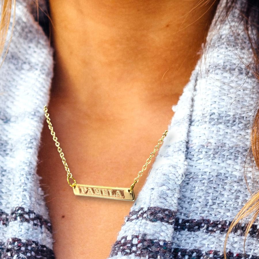 Personalized id bar gold filled necklace – Raf Rossi Gold Plated