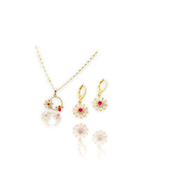 Pink margarita huggies earrings goldfilled set earrings