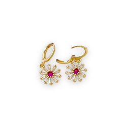 Pink margarita huggies earrings goldfilled earrings