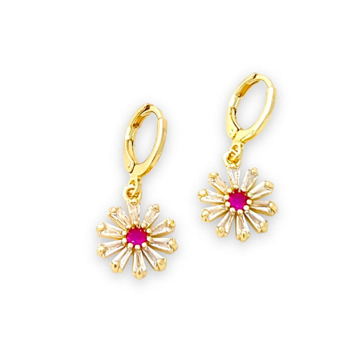 Pink margarita huggies earrings goldfilled earrings