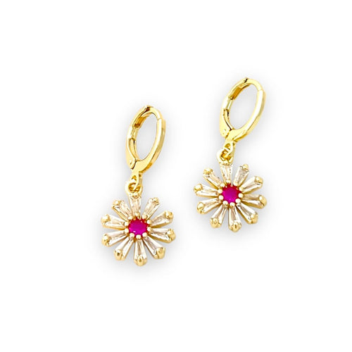 Pink margarita huggies earrings goldfilled earrings