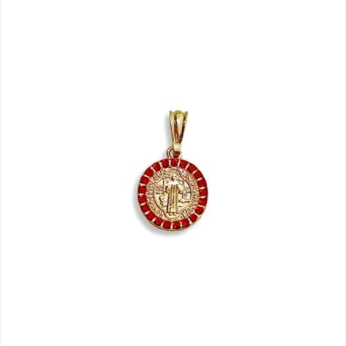 Red stones san benito pendant in 18kts of gold plated charm