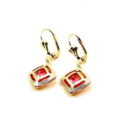 Rhombus shape 18kts gold plated earrings earrings