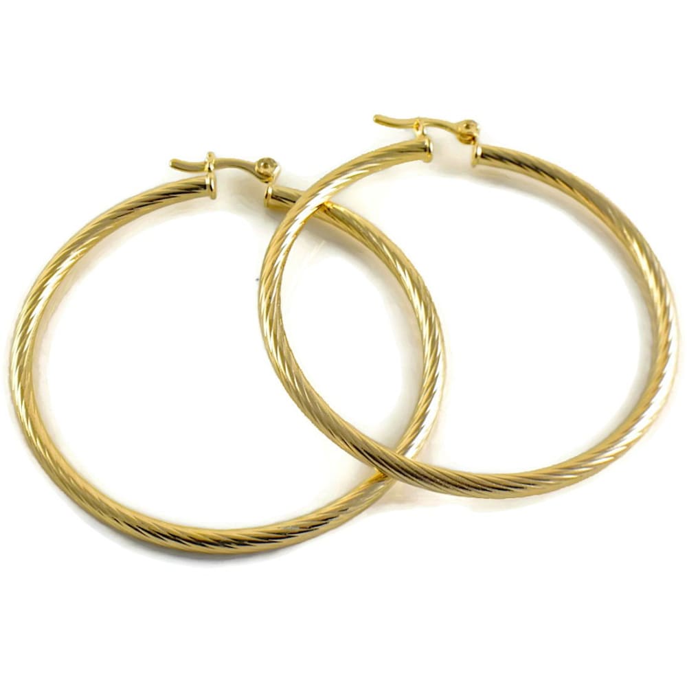 Rope 50cm 18kts of gold plated earrings hoops earrings