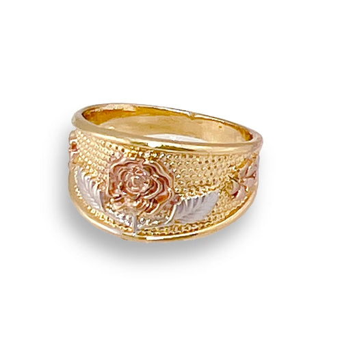 Rose gold flower ring in 18kt of plated rings