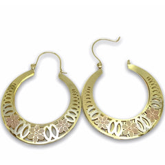 Rose hoop earrings in 18kts of gold plated earrings
