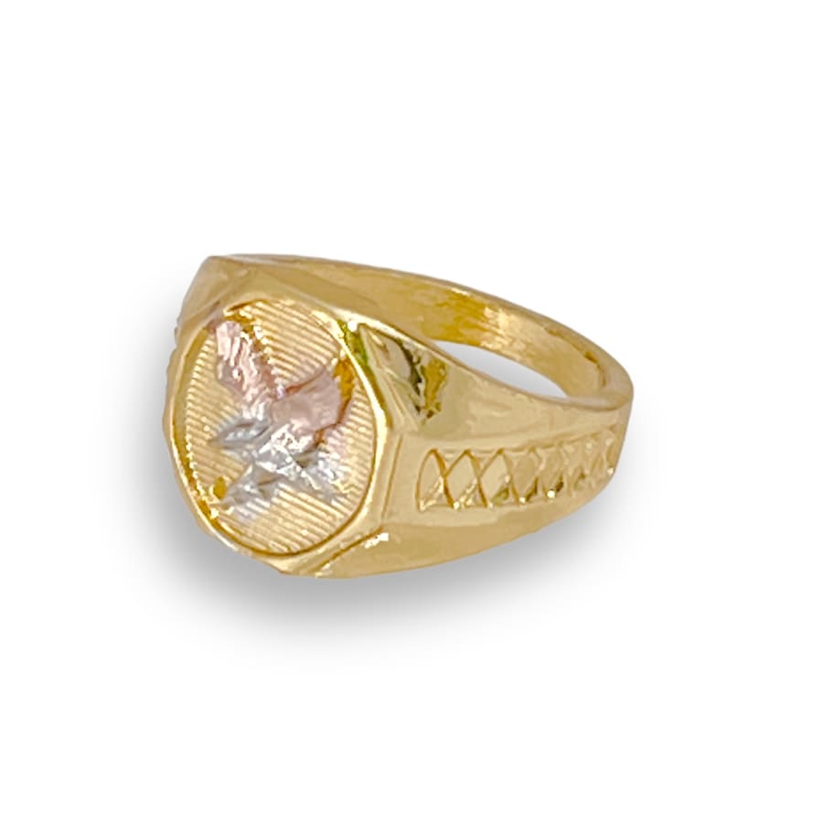 Rose silver and gold eagle ring in 18k of plated rings
