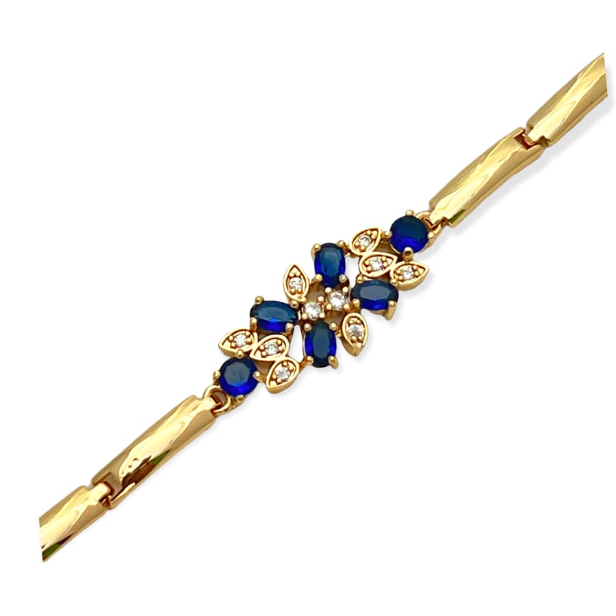 Royal blue with clear cristals bracelet in 18kts of gold plated bracelets