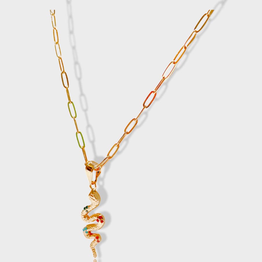 Rubi snake pendant in 18k of gold layering charms & pendants
