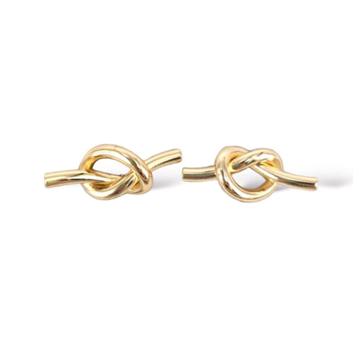 Sailor’s knots studs earrings in 18k of gold plated earrings