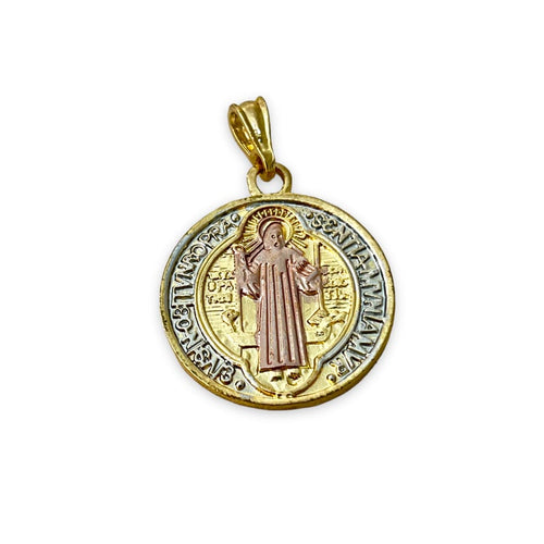 San benito 2 sides pendant in 18k of gold layering charms & pendants