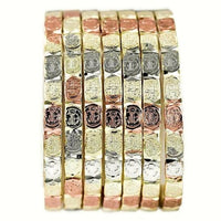 San benito bangle semanario tri- color gold plated bangles