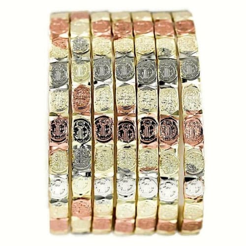 San benito bangle semanario tri- color gold plated bangles