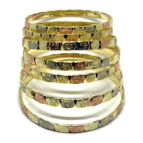 San benito bangle semanario tri- color gold plated bangles