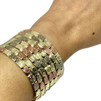 San benito bangle semanario tri- color gold plated bangles