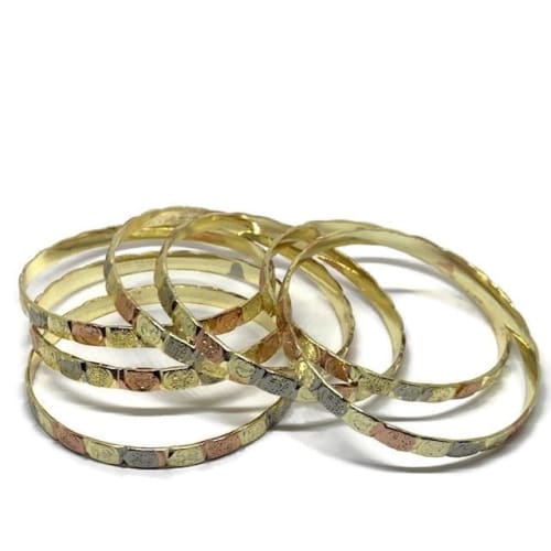 San benito bangle semanario tri- color gold plated bangles