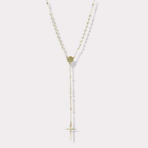 San benito double side gold plated rosary necklace rosary