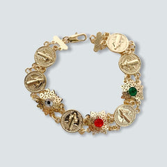 San benito multicolor crystals bracelet in 14kts of gold plated 7.5 bracelets