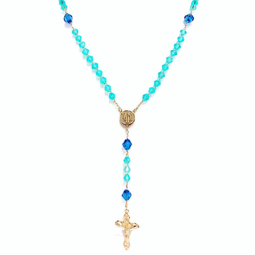 San benito sea blue beads rosary