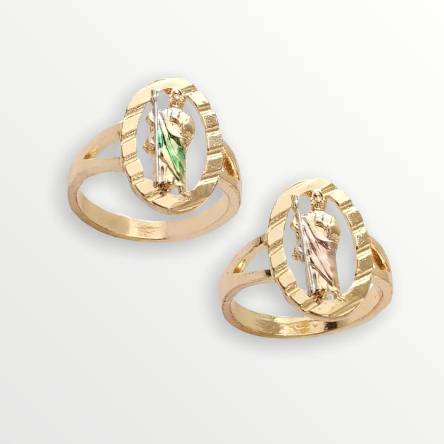San judas green vest ring 18k of gold plated rings