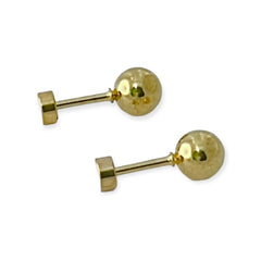 Screw - backs spheres studs gold over stainless steel earrings