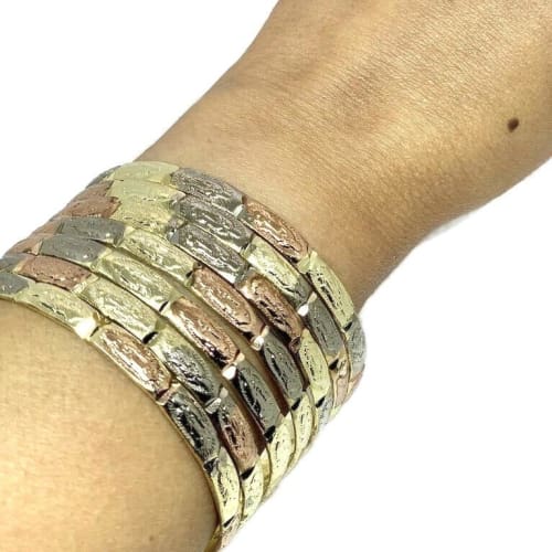 Semanario bangle guadalupe virgin tricolor gold plated bangles