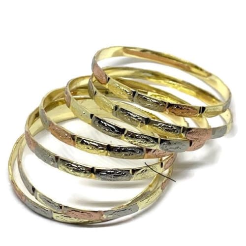 Semanario bangle guadalupe virgin tricolor gold plated bangles