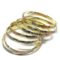 Semanario bangle guadalupe virgin tricolor gold plated 6 bangles