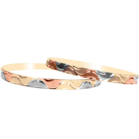 Goldfilled tricolor elephant cuff bangle