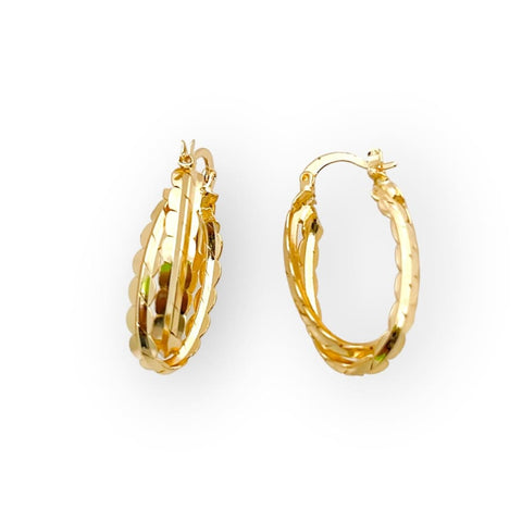 Trhee colors filigree mariachi dangles earrings in 18k of gold plated