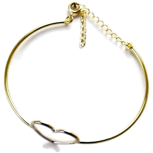 Silver heart cuff bracelet gold plated bracelet