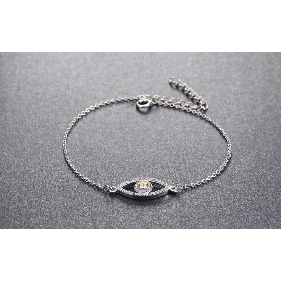 Silver plated cz eye bracelet bracelets