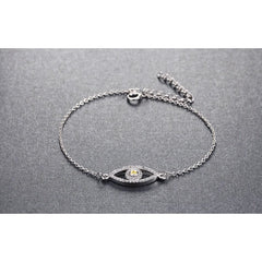 Silver plated cz eye bracelet bracelets