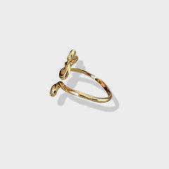 Snake wrapped ring in 18k of gold plated rings