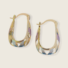 Sofia oval shape hoops earrings in 18k of gold plated earrings