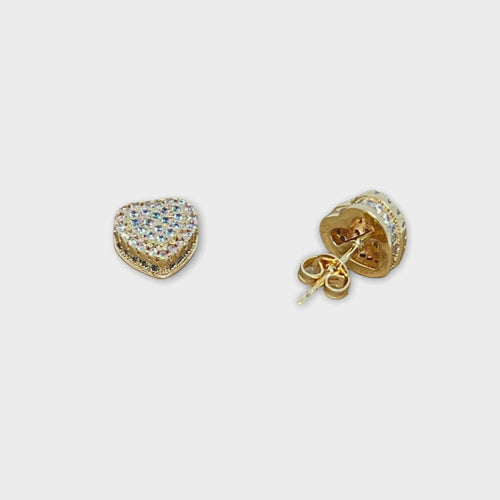 Sparkles hearts goldfilled studs earrings