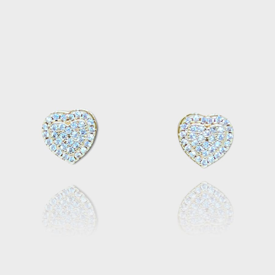 Sparkles hearts goldfilled studs earrings